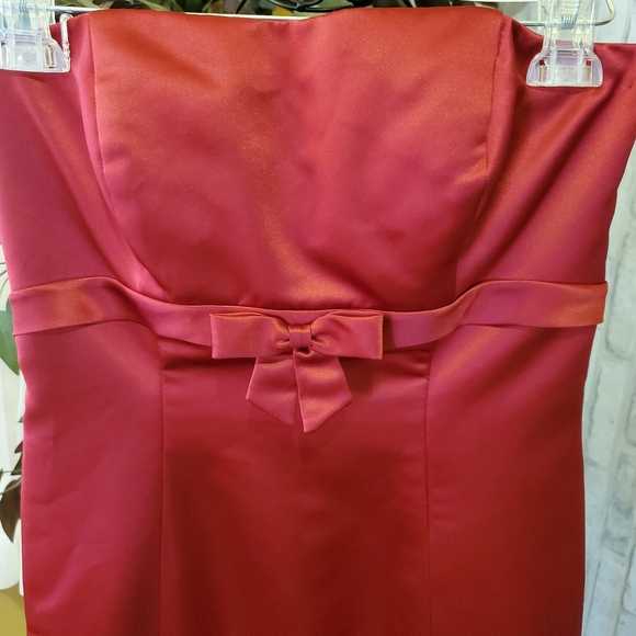 BILL LEVKOFF STRAPLESS RED DRESS SIZE 10 - Picture 3 of 10